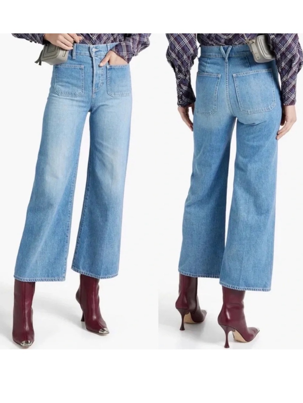 Veronica Beard Light Blue Wide-Leg High-Rise Jeans